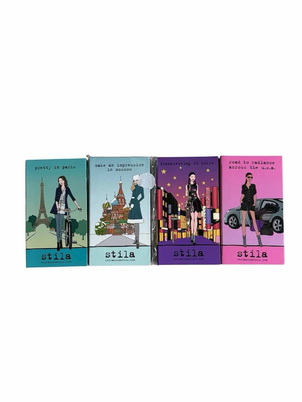 Stila New Travel Girl Palettes Bundle Set of 4 NWT Paris Moscow Tokyo USA
